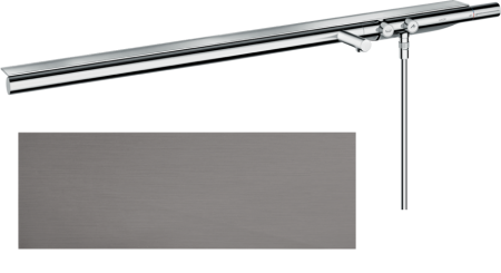 Купить купить термостат для ванны axor showersolutions 1200, внешнего монтажа, шлифованный черный, хром арт. 45421340