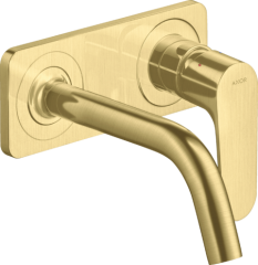 Смеситель для раковины настенный AXOR Citterio M с изливом 167 мм, с панелью, шлифованная медь арт. 34112950