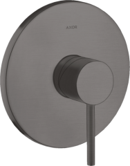 Смеситель для душа Axor Starck, однорычажный, скрытого монтажа, с круглой рычаговой рукояткой, шлифованный черный, хром арт. 10616340