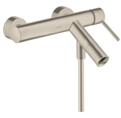 Смеситель для ванны Axor Starck, однорычажный, внешнего монтажа, с плоской рычаговой рукояткой, шлифованный никель арт. 10465820