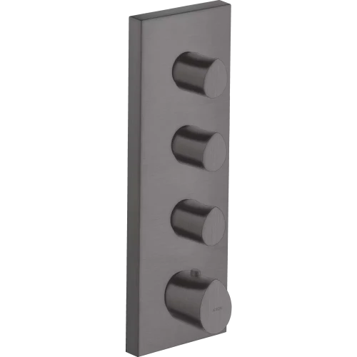 Купить купить модуль термостата axor starck organic, 360/120, скрытого монтажа, шлифованный черный, хром арт. 12717340