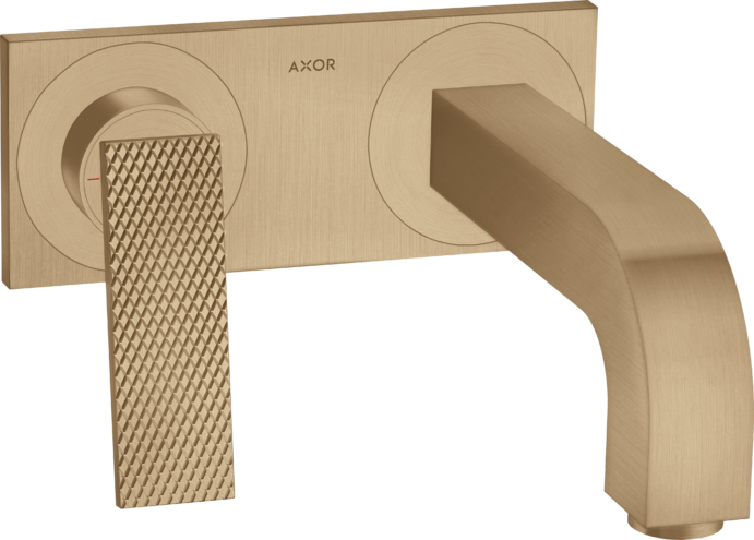 Купить купить смеситель для раковины настенный axor citterio 220 мм, с панелью - с текстурой, матовая бронза арт. 39171140