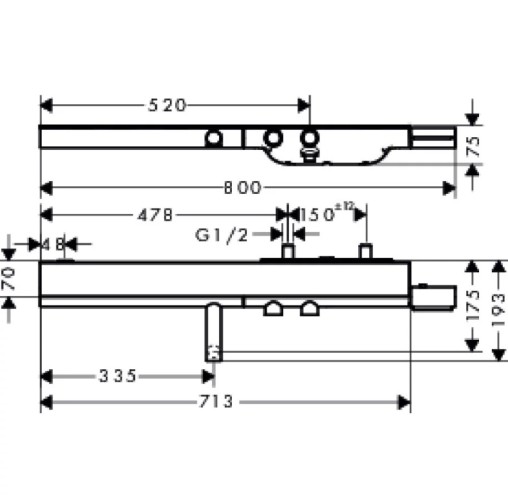 Купить купить термостат для ванны axor showersolutions 800, внешнего монтажа, шлифованное золото арт. 45420250