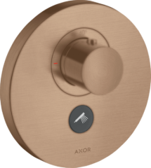 Термостат AXOR ShowerSelect HighFlow, для 1 потребителя, с клапаном для ручного душа, скрытого монтажа, круглый, шлифованное красное золото арт. 36726310