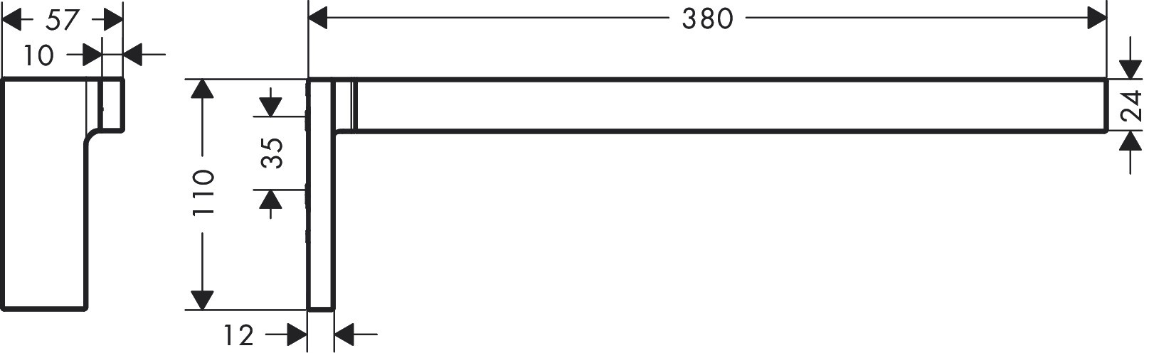 Купить купить держатель для полотенец axor universal rectangular, матовая латунь арт. 42626950