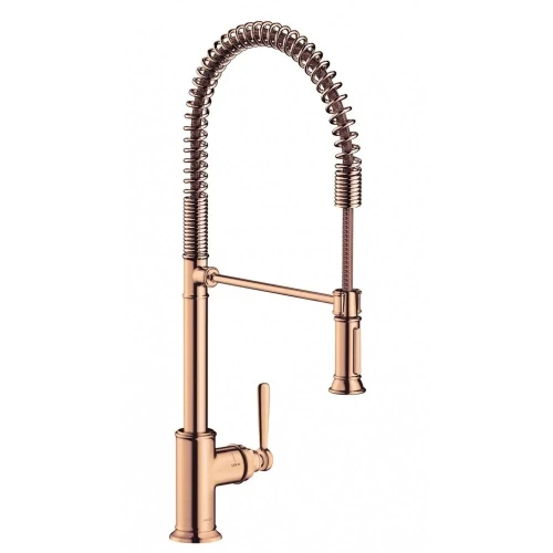 Купить купить смеситель для кухни axor montreux 210, semi-pro, однорычажный, шлифованное красное золото арт. 16582310