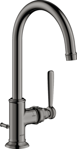 Купить купить смеситель для раковины axor montreux 210, однорычажный, с рычаговой рукояткой, со сливным гарнитуром, полированный черный, хром арт. 16517330