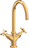Купить купить смеситель для раковины axor montreux 210, с 2 крестообразными рукоятками, со сливным гарнитуром, полированное золото арт. 16502990