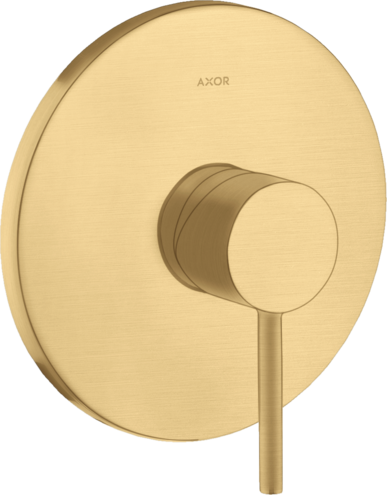 Купить купить смеситель для душа axor starck, однорычажный, скрытого монтажа, с круглой рычаговой рукояткой, шлифованное золото арт. 10616250