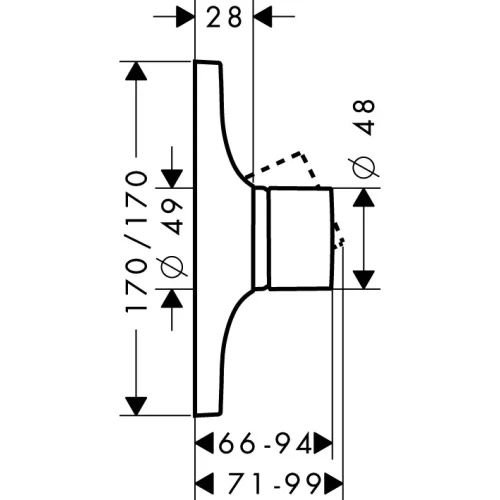 Купить купить смеситель для душа axor massaud для скрытого монтажа, хром арт. 18655000