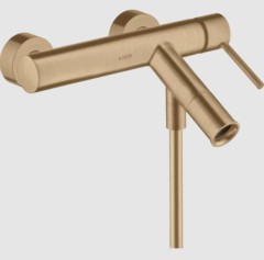 Смеситель для ванны Axor Starck, однорычажный, внешнего монтажа, с плоской рычаговой рукояткой, шлифованная бронза арт. 10465140