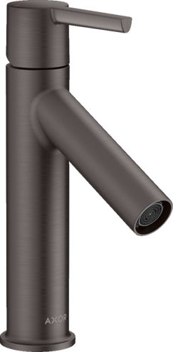 Купить купить смеситель для раковины axor starck 100, однорычажный, с рычаговой рукояткой, с не запираемым сливным набором, шлифованный черный, хром арт. 10003340