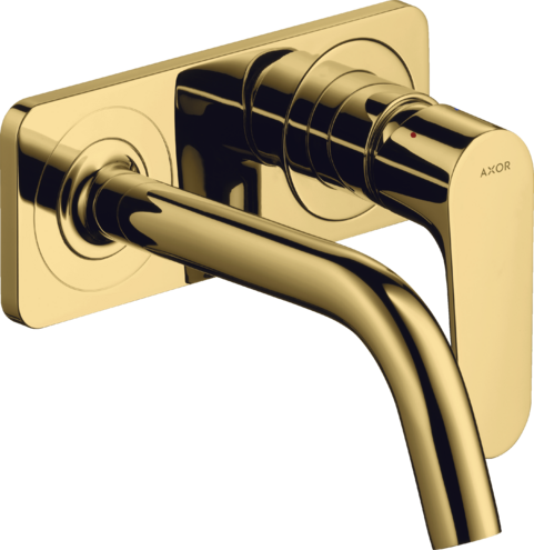 Купить купить смеситель для раковины настенный axor citterio m с изливом 167 мм, с панелью, полированное золото арт. 34112990