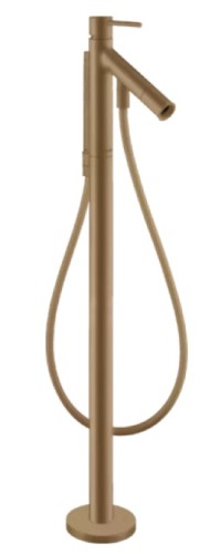 Купить купить смеситель для ванны напольный axor starck, однорычажный, с плоской рычаговой рукояткой, шлифованная бронза арт. 10455140