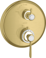 Термостат Axor Montreux, с запорным вентилем, с рычаговой рукояткой, шлифованная медь арт. 16801950