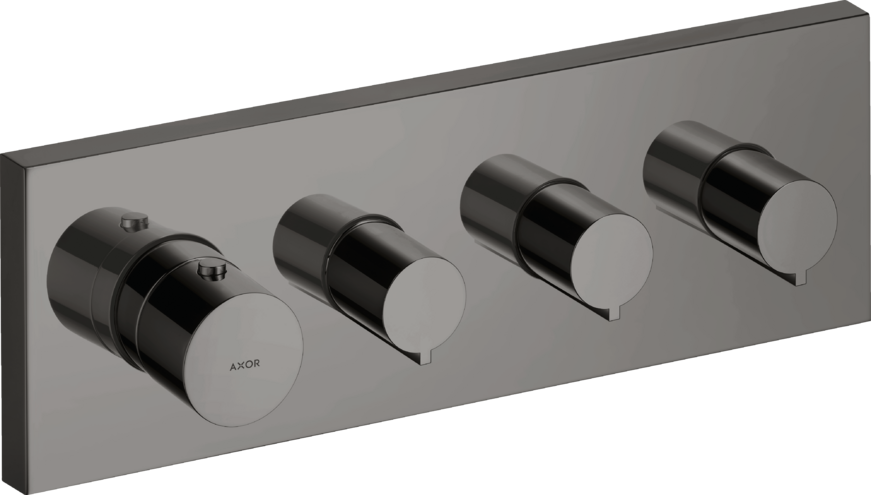 Купить купить модуль термостата axor showersolutions 360/120, для 3 потребителей, скрытого монтажа, полированный черный, хром арт. 10751330