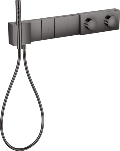 Купить купить модуль термостата axor edge 610/100 для 4 потребителей скрытого монтажа, полированный черный, хром арт. 46720330