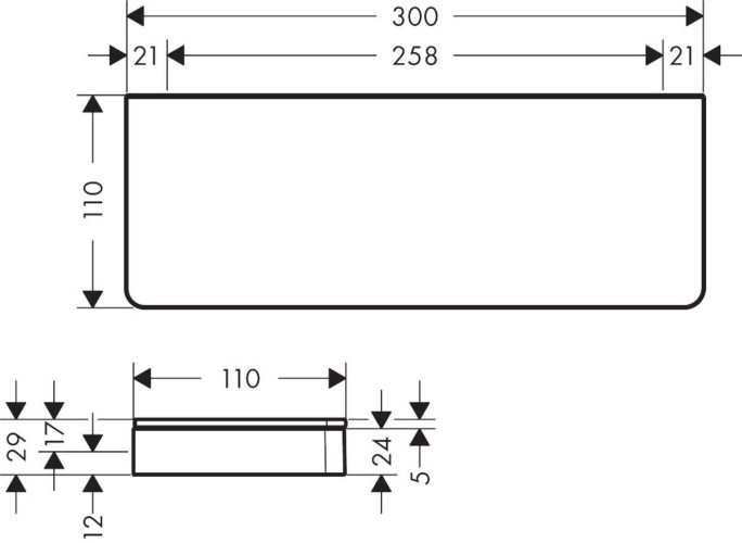 Купить купить полочка axor universal softsquare 300 мм, матовая латунь арт. 42838950