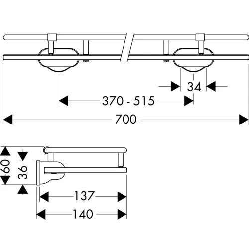 Купить купить полочка axor carlton стеклянная, хром арт. 40352000