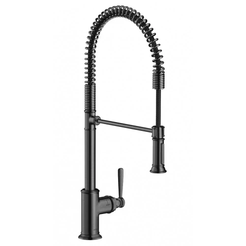 Купить купить смеситель для кухни axor montreux 210, semi-pro, однорычажный, шлифованный черный, хром арт. 16582340