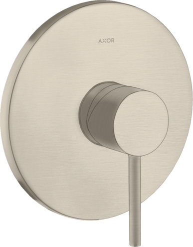Купить купить смеситель для душа axor starck, однорычажный, скрытого монтажа, с круглой рычаговой рукояткой, шлифованный никель арт. 10616820