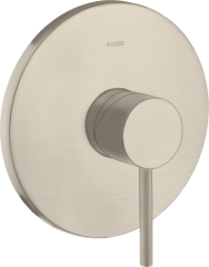 Смеситель для душа Axor Starck, однорычажный, скрытого монтажа, с круглой рычаговой рукояткой, шлифованный никель арт. 10616820