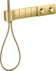 Модуль термостата AXOR Edge 610/100 для 4 потребителей скрытого монтажа, полированное золото арт. 46720990