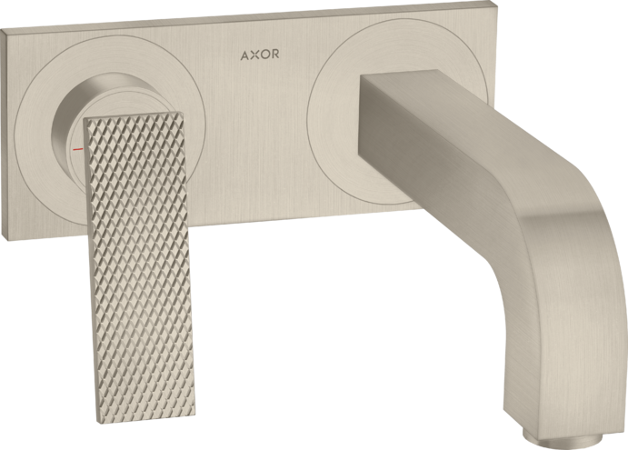 Купить купить смеситель для раковины настенный axor citterio 220 мм, с панелью - с текстурой, матовый никель арт. 39171820