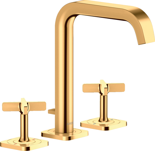 Купить купить смеситель для раковины axor citterio e на 3 отверстия, 170, с отдельными розетками, полированное золото арт. 36108990