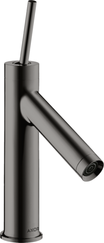 Купить купить смеситель для раковины axor starck 90, однорычажный, с тонкой рукояткой, с не запираемым сливным набором, полированный черный, хром арт. 10117330