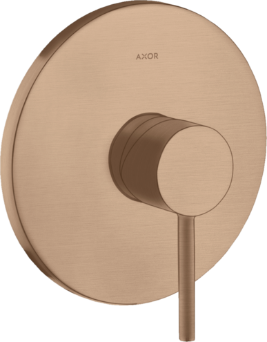 Купить купить смеситель для душа axor starck, однорычажный, скрытого монтажа, с круглой рычаговой рукояткой, шлифованное красное золото арт. 10616310