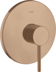 Смеситель для душа Axor Starck, однорычажный, скрытого монтажа, с круглой рычаговой рукояткой, шлифованное красное золото арт. 10616310