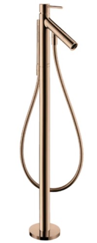 Купить купить смеситель для ванны напольный axor starck, однорычажный, с плоской рычаговой рукояткой, полированное красное золото арт. 10455300