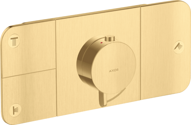 Купить купить термостат для 3 потребителей, axor one, скрытого монтажа, шлифованное золото арт. 45713250
