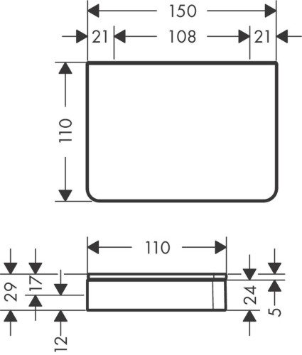 Купить купить полочка axor universal softsquare 150 мм, матовая бронза арт. 42840140