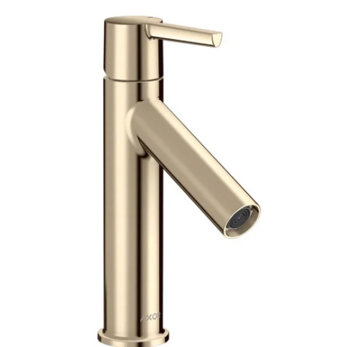 Купить купить смеситель для раковины axor starck 100, однорычажный, с рычаговой рукояткой, с не запираемым сливным набором, полированный никель арт. 10003830