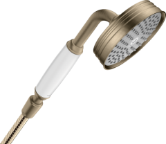 Ручной душ AXOR Montreux с белой рукояткой 1/2, шлифованный никель арт. 16320820