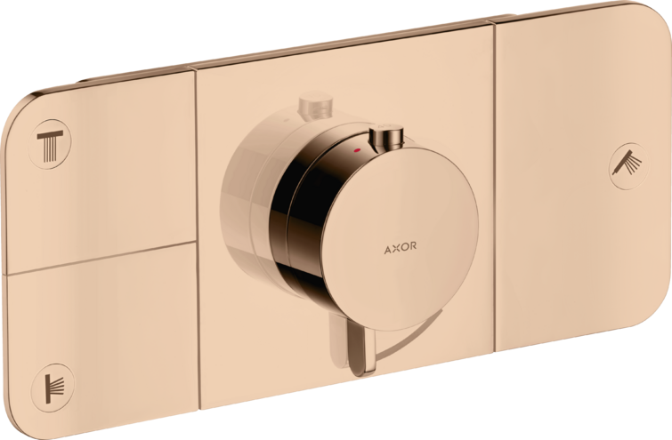 Купить купить термостат для 3 потребителей, axor one, скрытого монтажа, полированное красное золото арт. 45713300