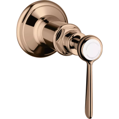 Запорный вентиль Axor Montreux, с рычаговой рукояткой, скрытого монтажа, с рычаговой рукояткой, полированное красное золото арт. 16872300
