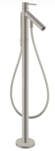 Купить купить смеситель для ванны напольный axor starck, однорычажный, с плоской рычаговой рукояткой, сталь арт. 10455800