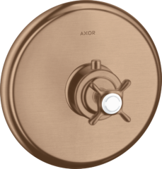 Термостат Axor Montreux Ecostat E, скрытого монтажа, с крестообразной рукояткой, шлифованное красное золото арт. 16810310