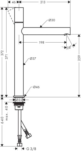 Купить купить смеситель для раковины axor uno 260, с рукояткой zero с незапираемым сливным набором, полированное золото арт. 45004990