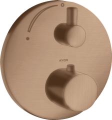 Термостат AXOR Uno с запорным вентилем, шлифованное красное золото арт. 38700310