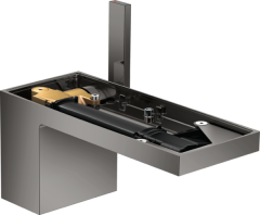 Смеситель для раковины AXOR MyEdition 70 со сливным клапаном Push-Open без панели, полированный черный, хром арт. 47012330