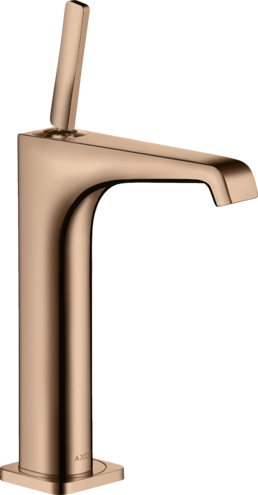 Купить купить смеситель для раковины axor citterio e 190, для накладной раковины, с незапираемым сливным набором, полированное красное золото арт. 36103300