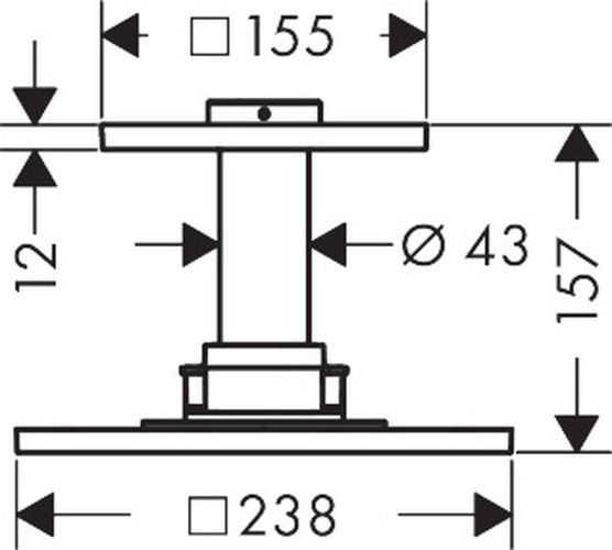 Купить купить верхний душ axor showersolutions 250/250 2jet, с потолочным подсоединением, полированное золото арт. 35312990