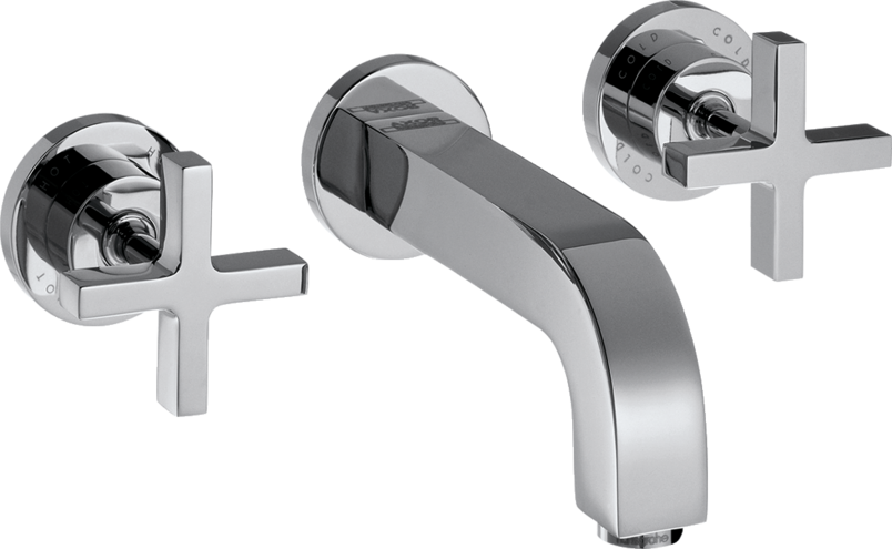 Купить купить смеситель для раковины axor citterio на 3 отверстия, скрытого монтажа, с изливом 162 мм, с крестообразными рукоятками, с отдельными розетками, хром арт. 39313000