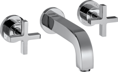 Смеситель для раковины AXOR Citterio на 3 отверстия, скрытого монтажа, с изливом 162 мм, с крестообразными рукоятками, с отдельными розетками, хром арт. 39313000