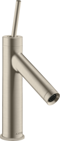Купить купить смеситель для раковины axor starck 90, однорычажный, с тонкой рукояткой, с не запираемым сливным набором, шлифованный никель арт. 10117820