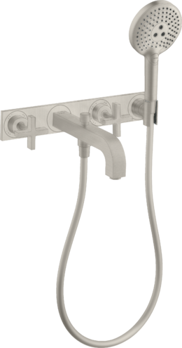 Купить купить смеситель для ванны axor citterio на 3 отверстия, настенный, с крестообразными рукоятками, с панелью, сталь арт. 39441800